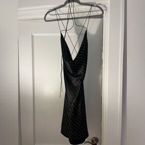 Zara satin and rhinestone dress